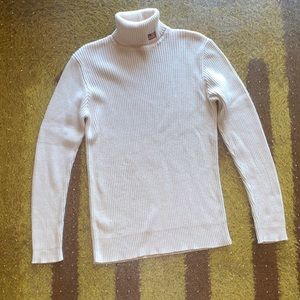 Ralph Lauren Cream Ribbed Turtleneck Sweater